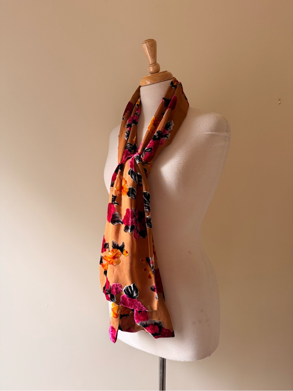 Danier Canada Silk Blend Floral Burnout Velvet Scarf